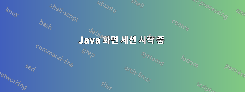 Java 화면 세션 시작 중