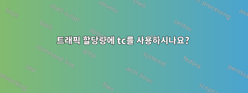 트래픽 할당량에 tc를 사용하시나요?