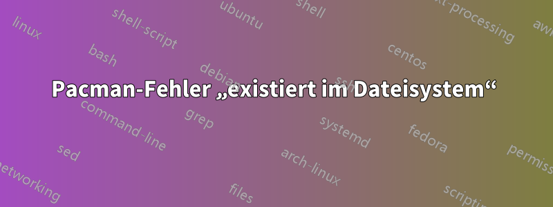 Pacman-Fehler „existiert im Dateisystem“