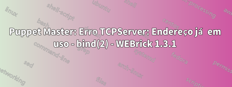 Puppet Master: Erro TCPServer: Endereço já em uso - bind(2) - WEBrick 1.3.1