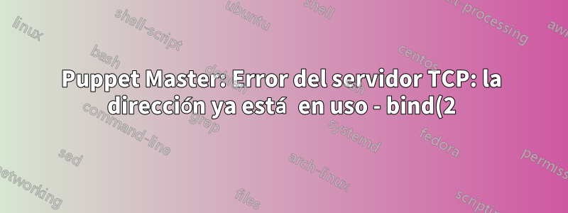 Puppet Master: Error del servidor TCP: la dirección ya está en uso - bind(2) - WEBrick 1.3.1
