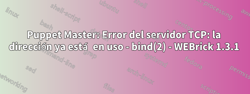 Puppet Master: Error del servidor TCP: la dirección ya está en uso - bind(2) - WEBrick 1.3.1