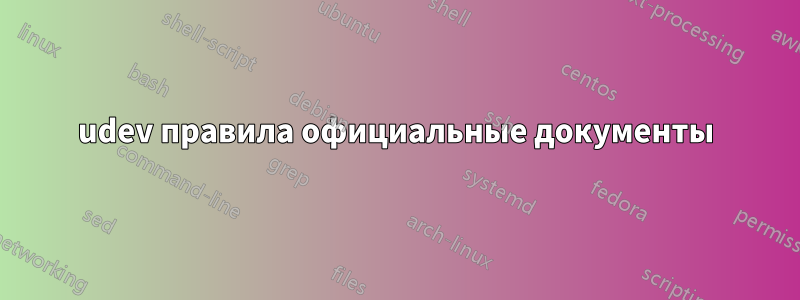 udev правила официальные документы