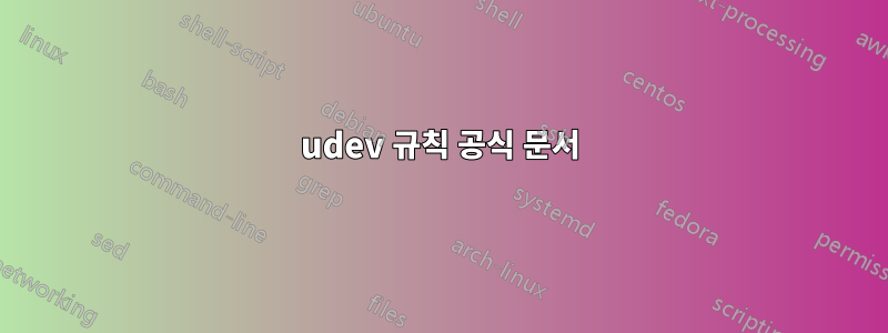 udev 규칙 공식 문서