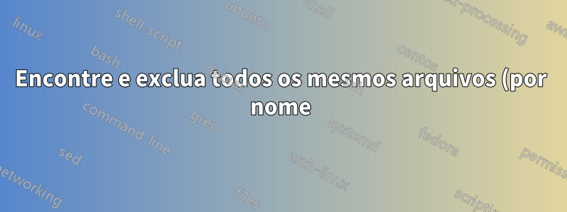 Encontre e exclua todos os mesmos arquivos (por nome) entre 2 diretórios