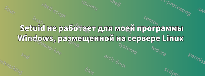 Setuid не работает для моей программы Windows, размещенной на сервере Linux 