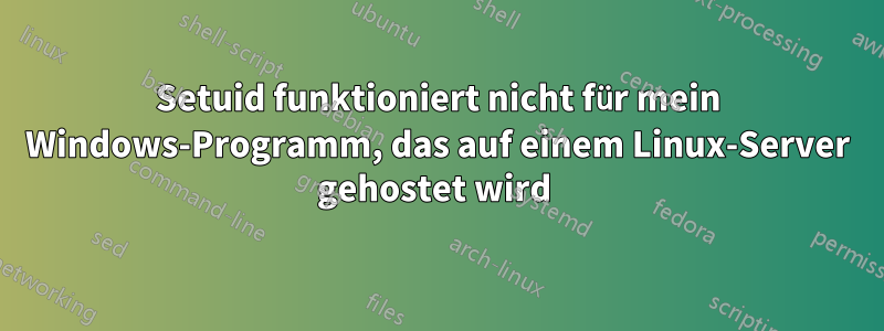 Setuid funktioniert nicht für mein Windows-Programm, das auf einem Linux-Server gehostet wird 