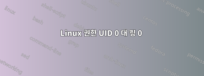 Linux 권한 UID 0 대 링 0