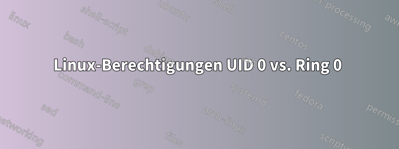 Linux-Berechtigungen UID 0 vs. Ring 0