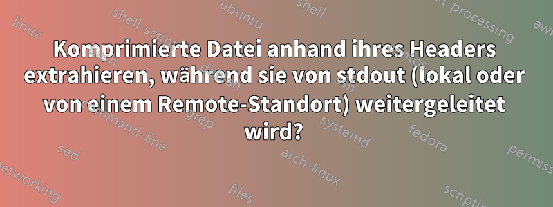 Komprimierte Datei anhand ihres Headers extrahieren, während sie von stdout (lokal oder von einem Remote-Standort) weitergeleitet wird?