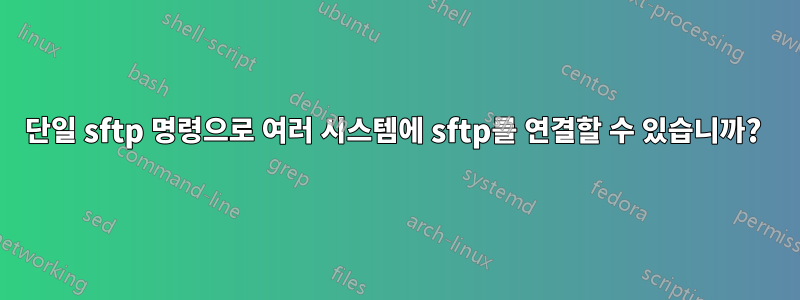 단일 sftp 명령으로 여러 시스템에 sftp를 연결할 수 있습니까? 