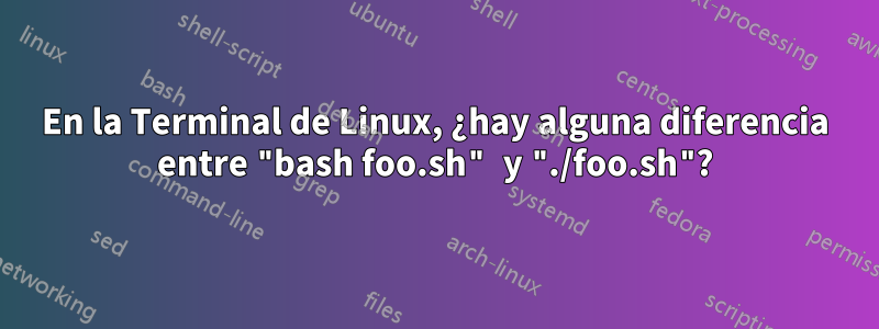 En la Terminal de Linux, ¿hay alguna diferencia entre "bash foo.sh" y "./foo.sh"?