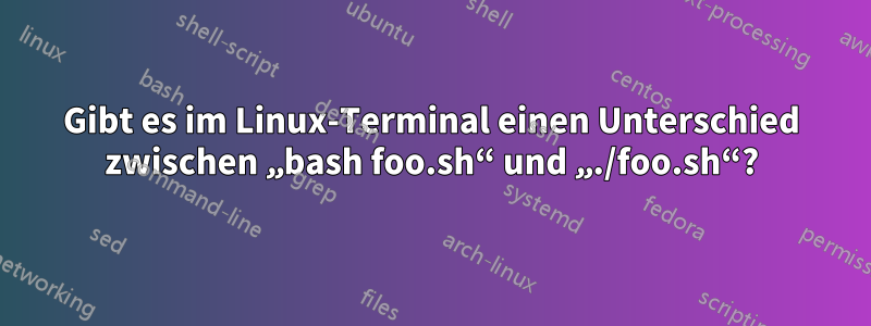 Gibt es im Linux-Terminal einen Unterschied zwischen „bash foo.sh“ und „./foo.sh“?