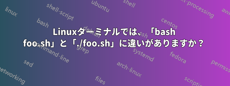 Linuxターミナルでは、「bash foo.sh」と「./foo.sh」に違いがありますか？