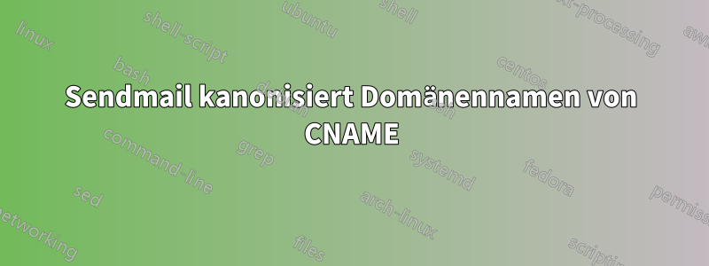 Sendmail kanonisiert Domänennamen von CNAME