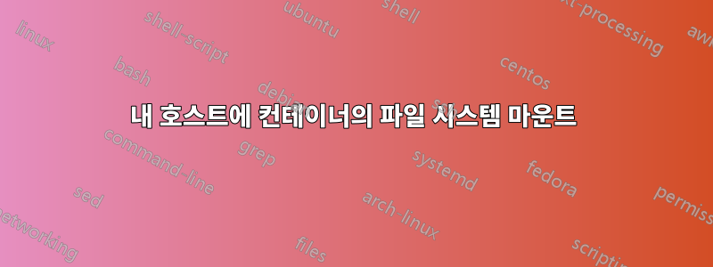 내 호스트에 컨테이너의 파일 시스템 마운트