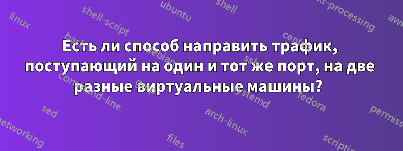 Есть ли способ направить трафик, поступающий на один и тот же порт, на две разные виртуальные машины? 