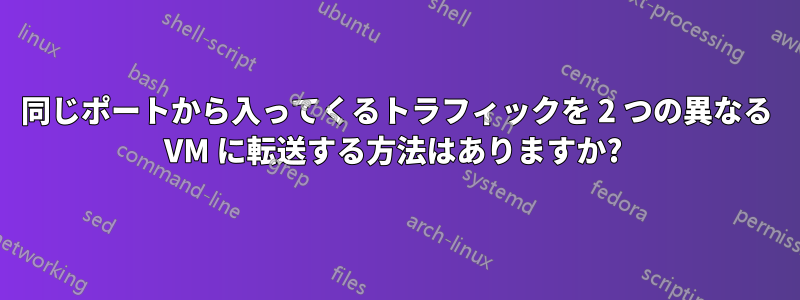 同じポートから入ってくるトラフィックを 2 つの異なる VM に転送する方法はありますか? 