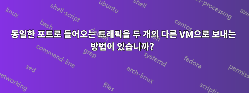 동일한 포트로 들어오는 트래픽을 두 개의 다른 VM으로 보내는 방법이 있습니까? 