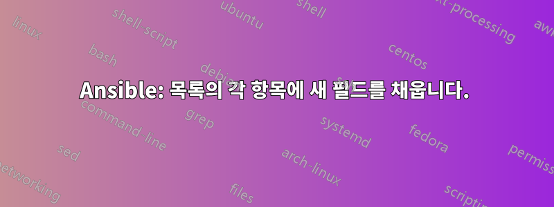 Ansible: 목록의 각 항목에 새 필드를 채웁니다.
