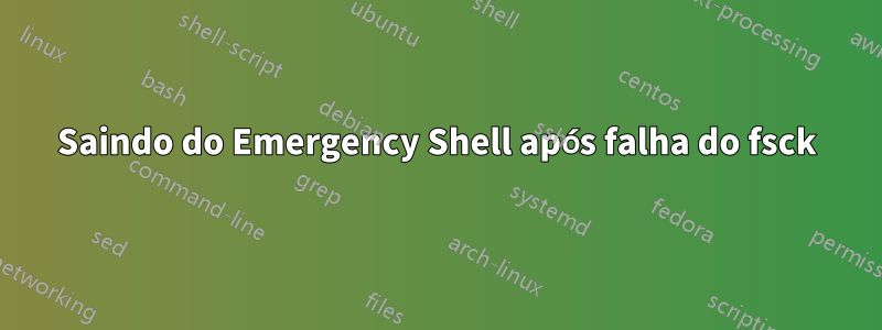 Saindo do Emergency Shell após falha do fsck