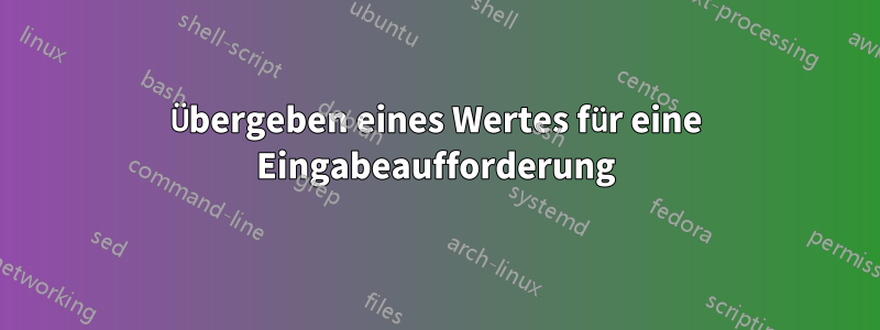 Übergeben eines Wertes für eine Eingabeaufforderung