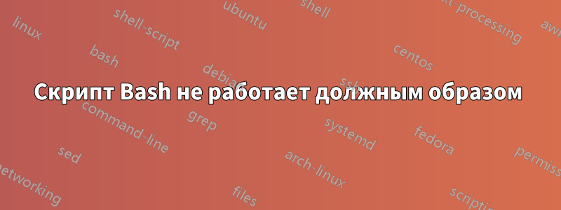 Скрипт Bash не работает должным образом