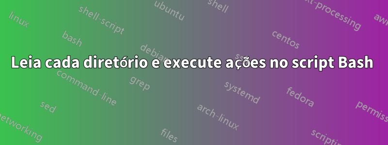 Leia cada diretório e execute ações no script Bash