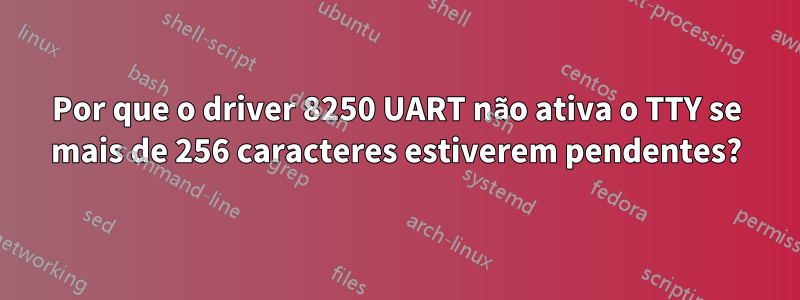 Por que o driver 8250 UART não ativa o TTY se mais de 256 caracteres estiverem pendentes?