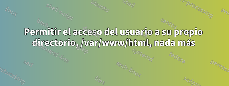 Permitir el acceso del usuario a su propio directorio, /var/www/html, nada más