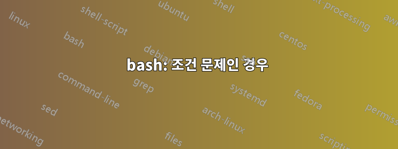 bash: 조건 문제인 경우