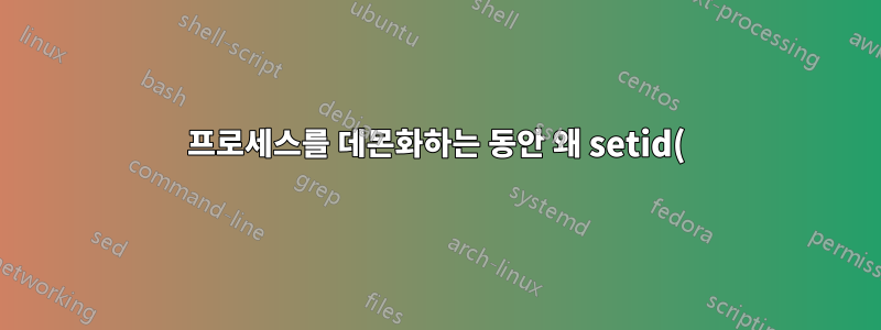 프로세스를 데몬화하는 동안 왜 setid()를 사용합니까?