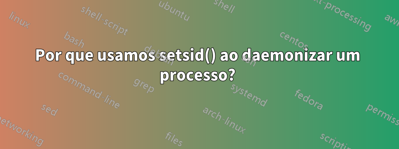 Por que usamos setsid() ao daemonizar um processo?