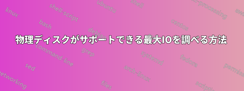 物理ディスクがサポートできる最大IOを調べる方法