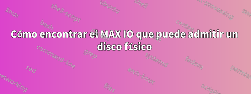 Cómo encontrar el MAX IO que puede admitir un disco físico