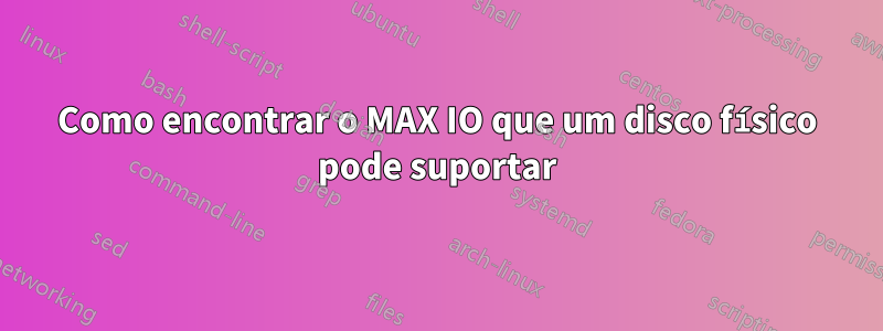 Como encontrar o MAX IO que um disco físico pode suportar