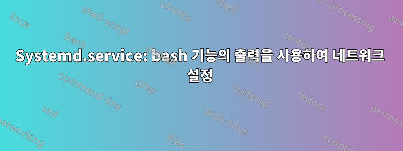 Systemd.service: bash 기능의 출력을 사용하여 네트워크 설정