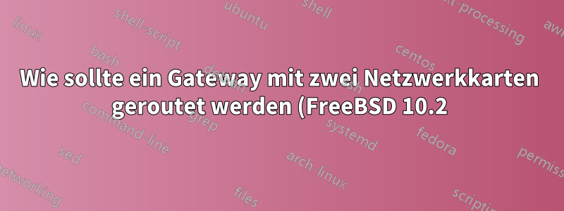 Wie sollte ein Gateway mit zwei Netzwerkkarten geroutet werden (FreeBSD 10.2)?