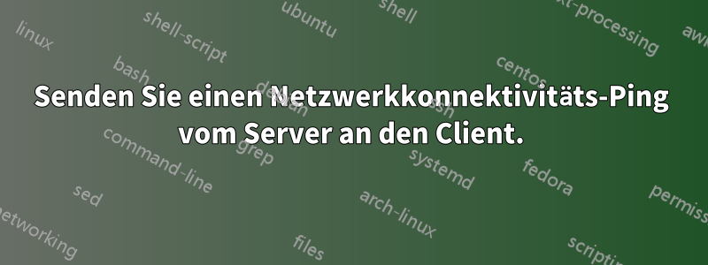 Senden Sie einen Netzwerkkonnektivitäts-Ping vom Server an den Client.