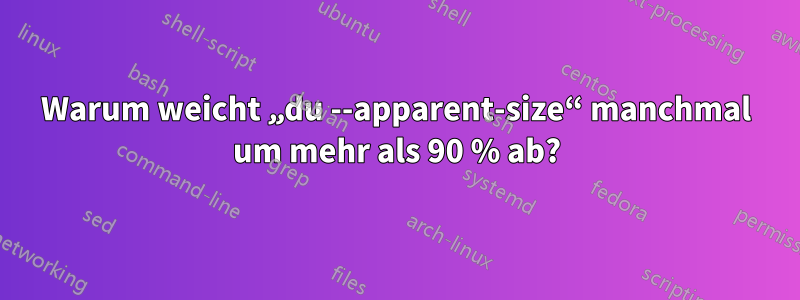 Warum weicht „du --apparent-size“ manchmal um mehr als 90 % ab?