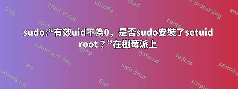 sudo:“有效uid不為0，是否sudo安裝了setuid root？”在樹莓派上