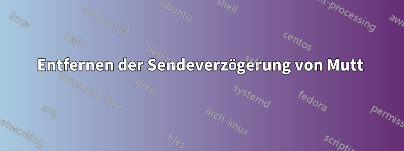 Entfernen der Sendeverzögerung von Mutt