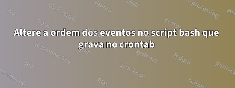 Altere a ordem dos eventos no script bash que grava no crontab