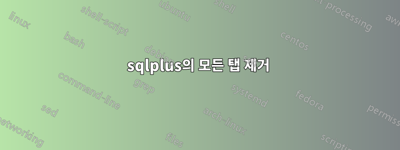 sqlplus의 모든 탭 제거