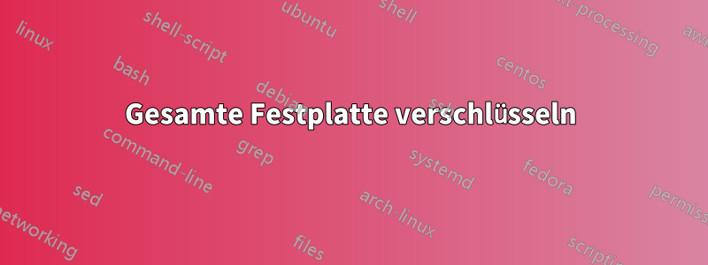 Gesamte Festplatte verschlüsseln