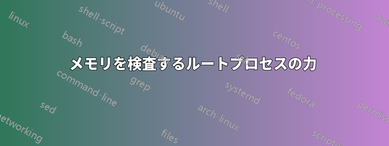 メモリを検査するルートプロセスの力