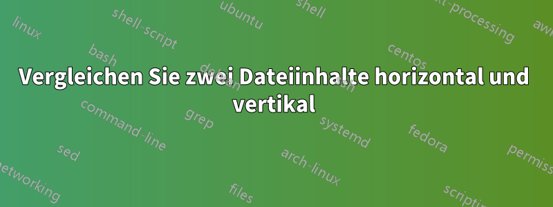 Vergleichen Sie zwei Dateiinhalte horizontal und vertikal