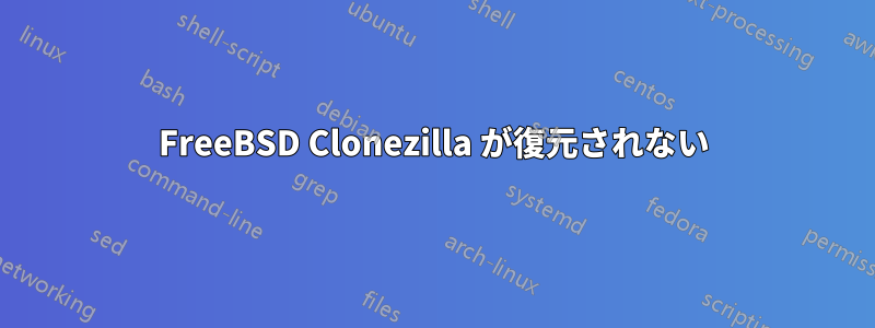 FreeBSD Clonezilla が復元されない