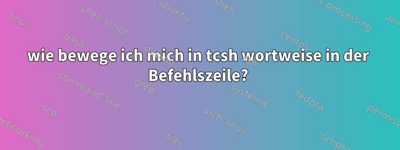 wie bewege ich mich in tcsh wortweise in der Befehlszeile?