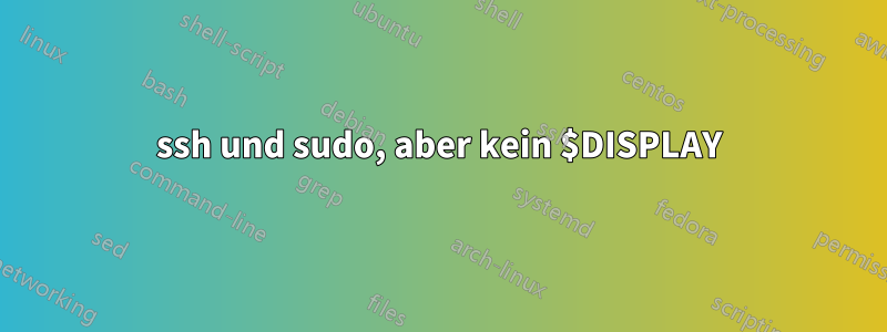 ssh und sudo, aber kein $DISPLAY